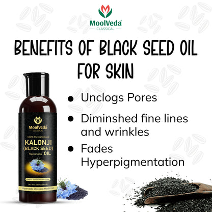 Moolveda Kalonji Oil - Virgin Grade - Black Seed Oil - Nigella Sativa - 100ml