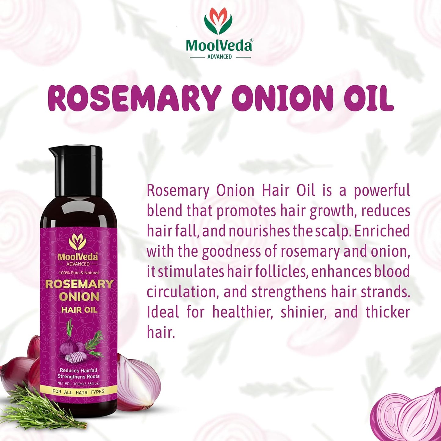 Moolveda Rosemary Onion Hair Oil 100ml