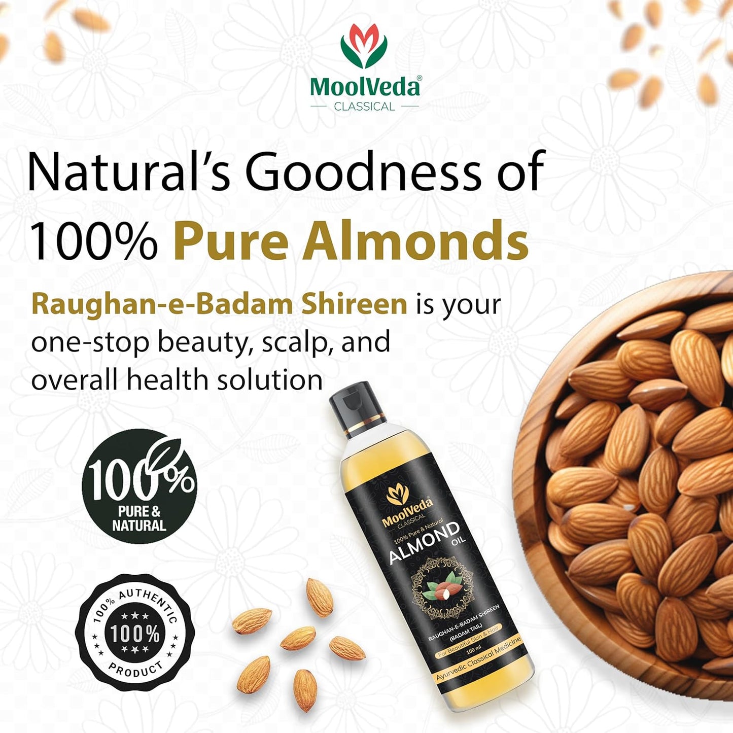 Moolveda Pure Almond Hair Oil-100ml