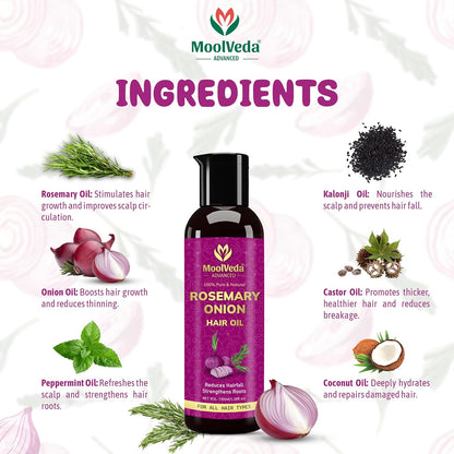 Moolveda Rosemary Onion Hair Oil 100ml