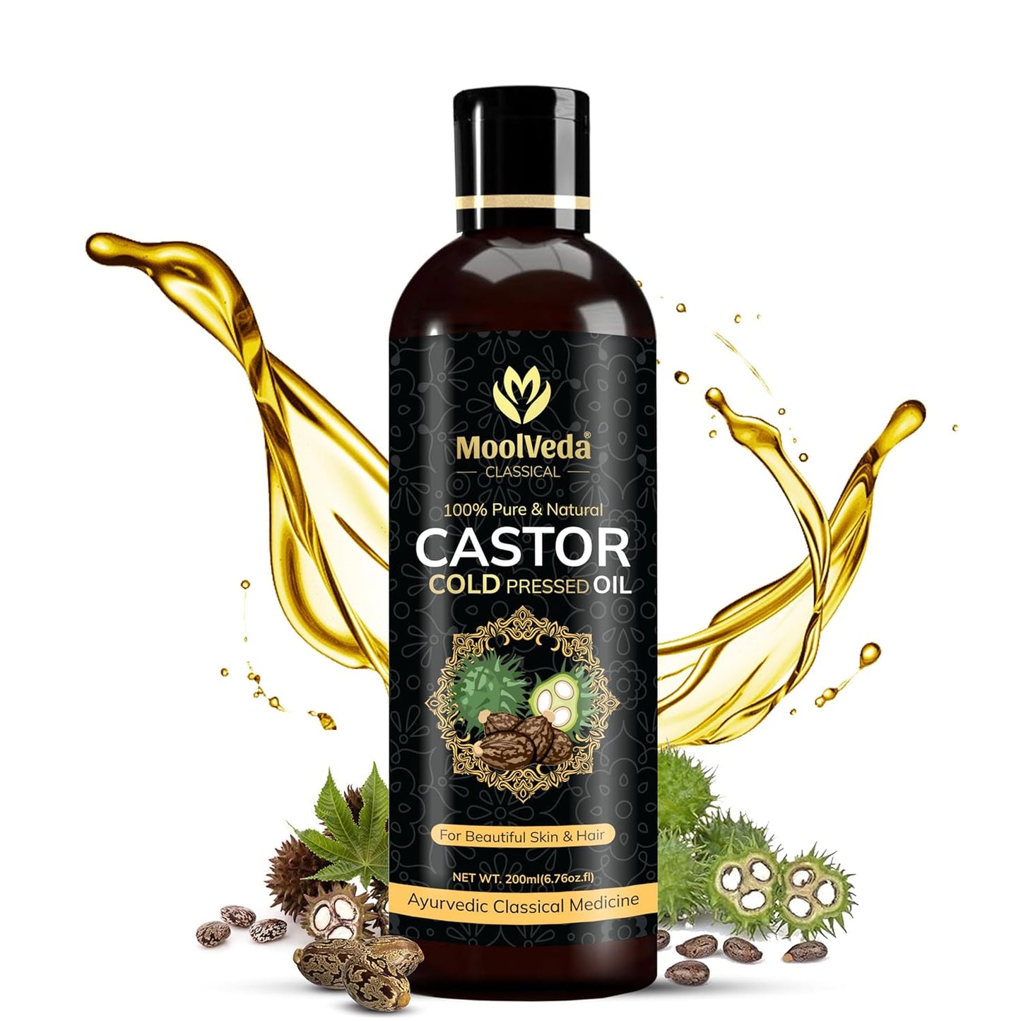 Moolveda Pure Cold Pressed Castor Hair Oil - 200ml